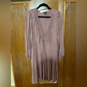 Torrid Dusty Purple V-Neck Long Sleeve Dress, torrid 1